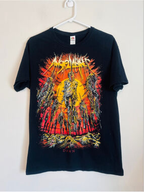 AngelMaker Dawn Deathcore Band Graphic Tee Shirt Black Size Medium Metalcore Hor